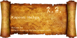 Kapros Helga névjegykártya